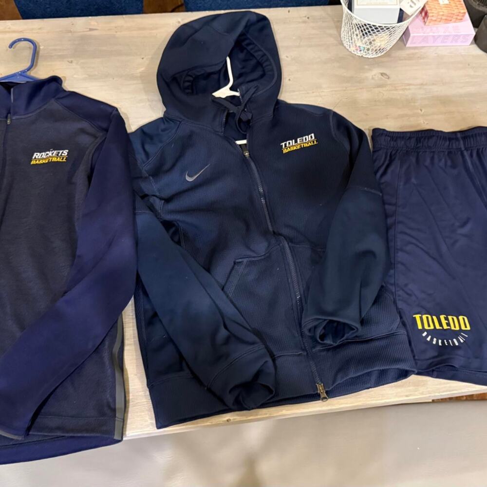 Nike toledo basketball zip up hoodie, 1/4 zip pullover and shorts